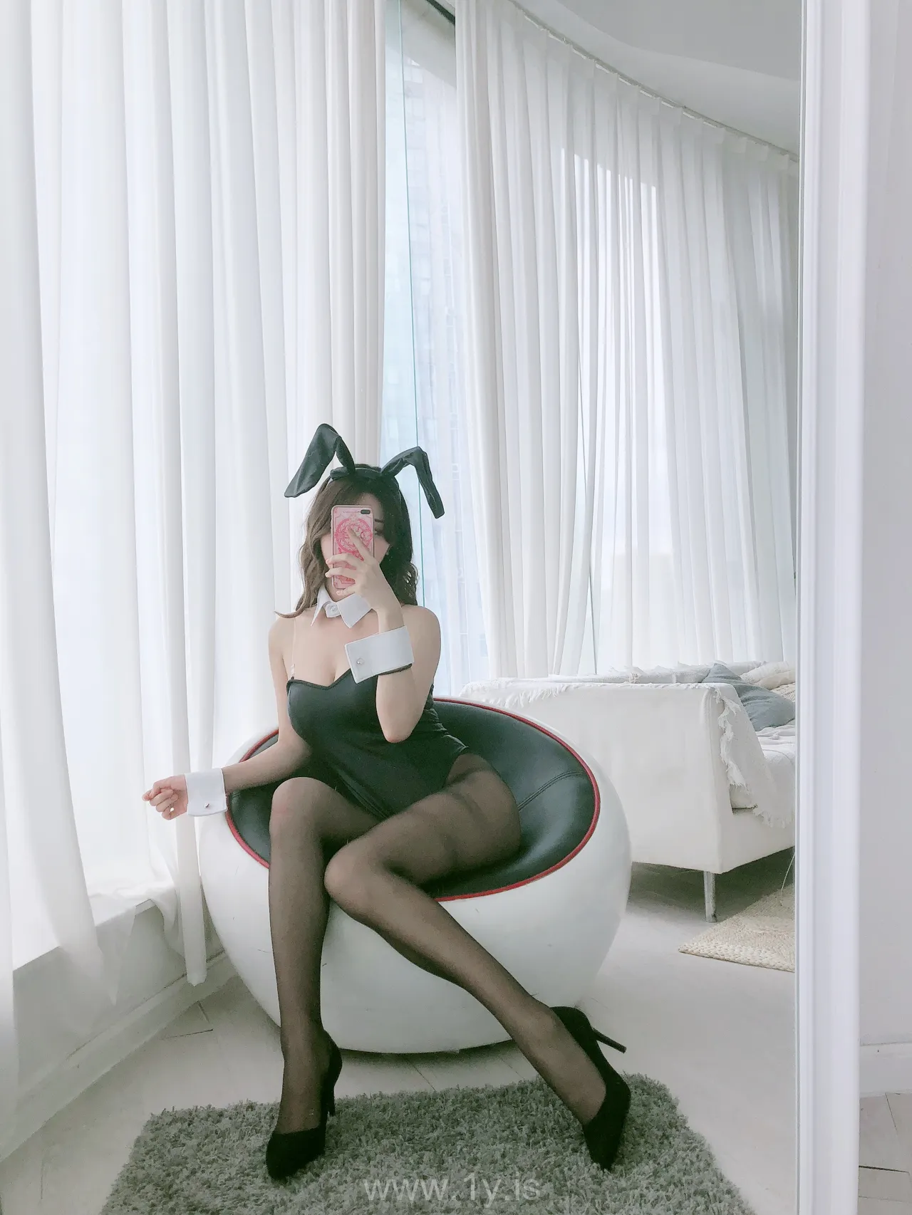 Coser@黑川 NO.015 Elegant Chinese Belle 黑色兔女郎